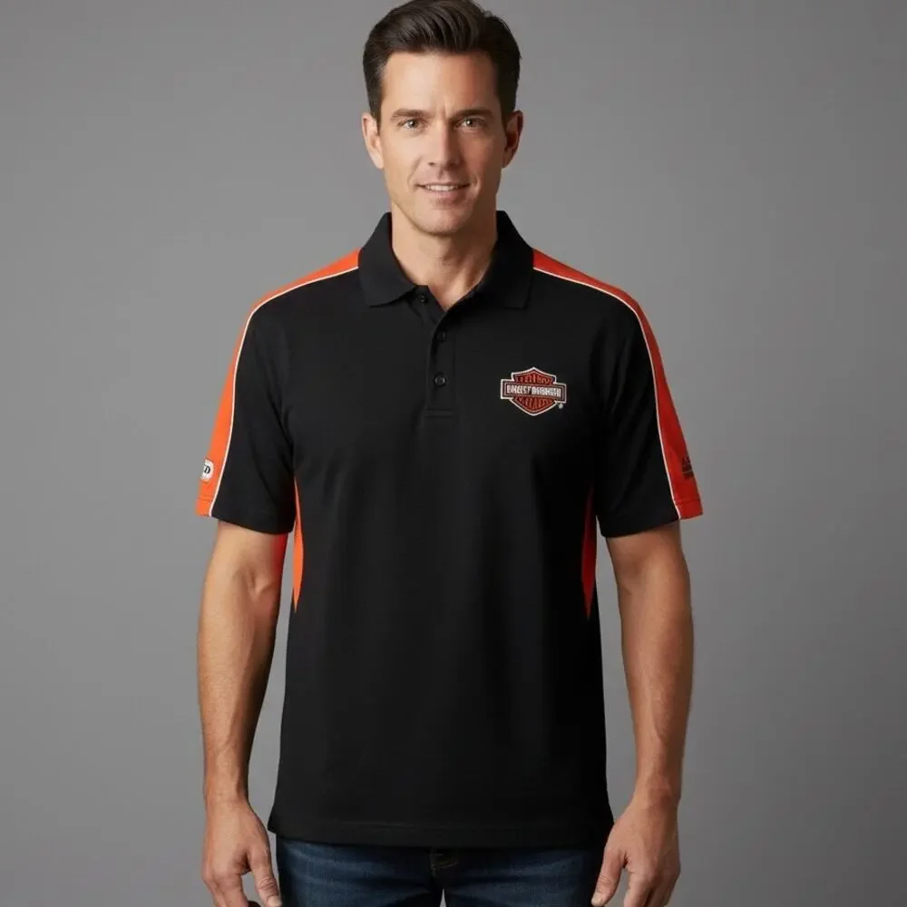 Caliente HARLEY DAVIDSON POLO San Antonio Caliente Texas Black Medium